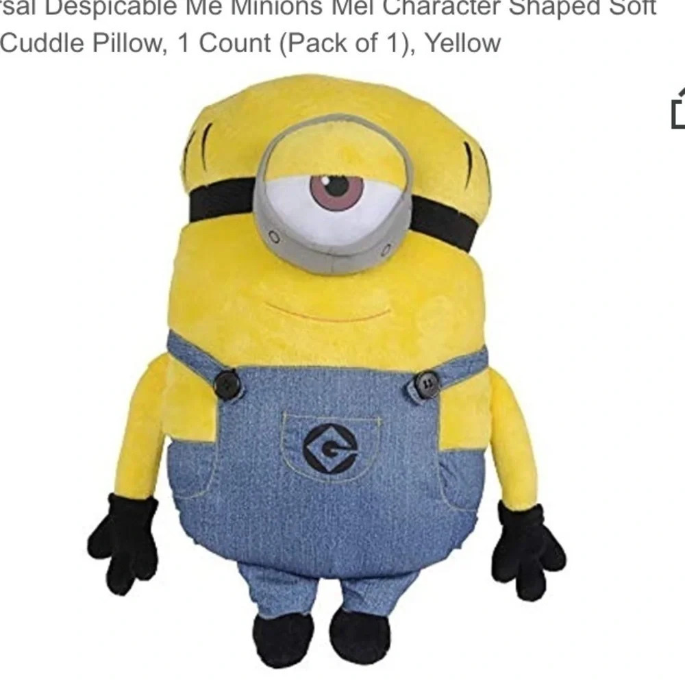 Despicable Me minion Mel character stuffed animal yellow and blue 14โ tall
